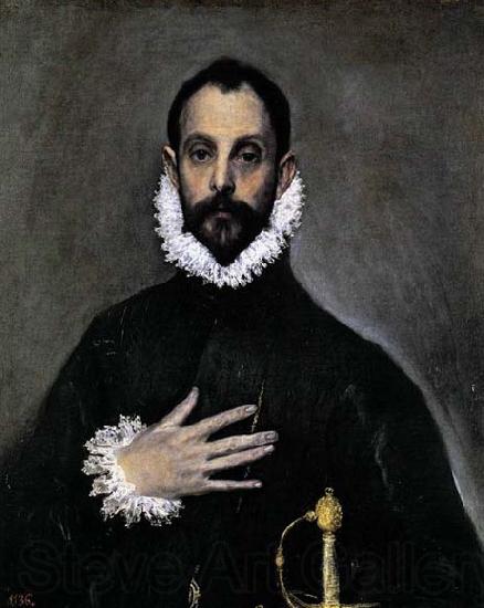 GRECO, El Nobleman with his Hand on his Chest